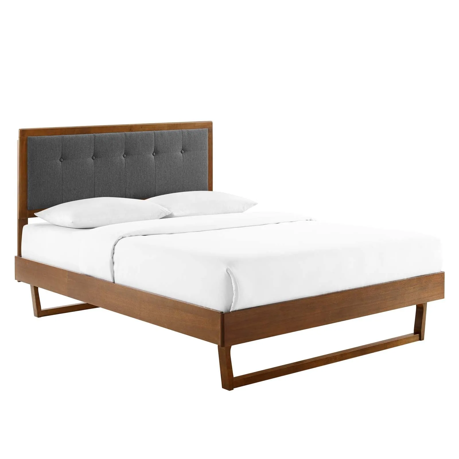 Willow Wood Platform Bed With Angular Frame