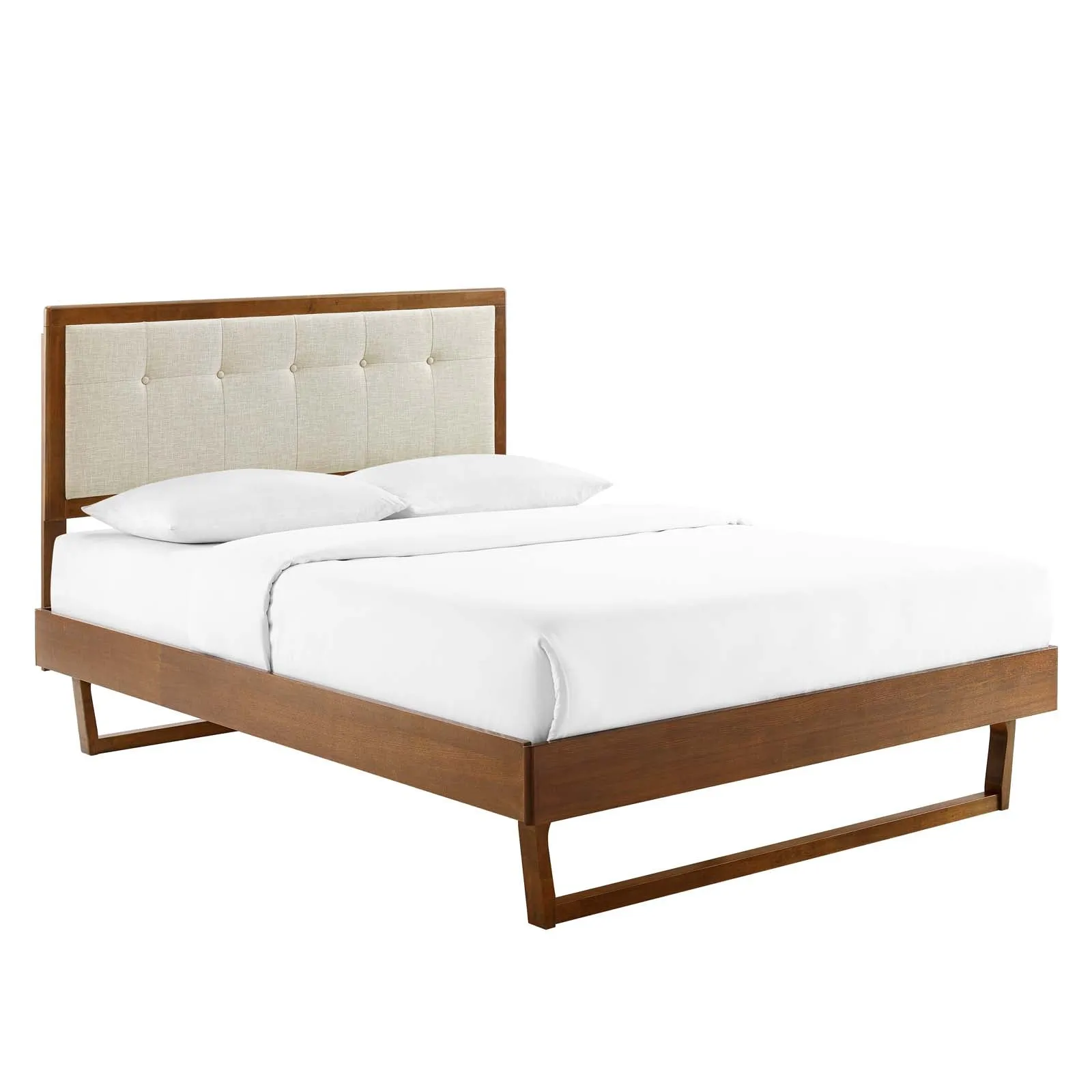 Willow Wood Platform Bed With Angular Frame