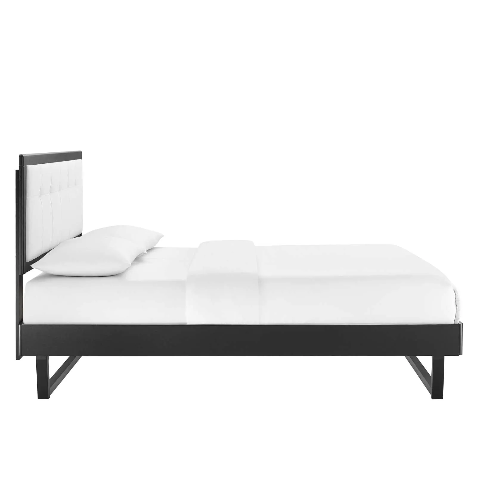 Willow Wood Platform Bed With Angular Frame