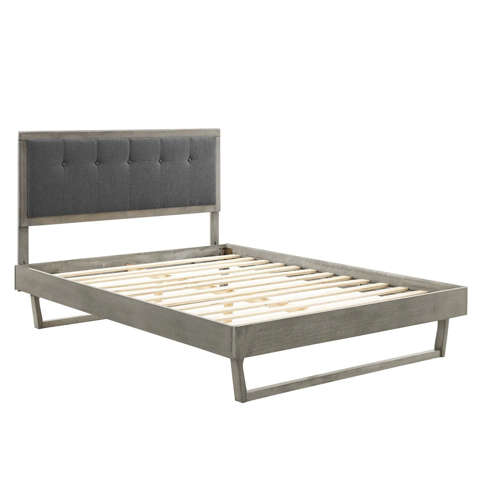 Willow Wood Platform Bed With Angular Frame