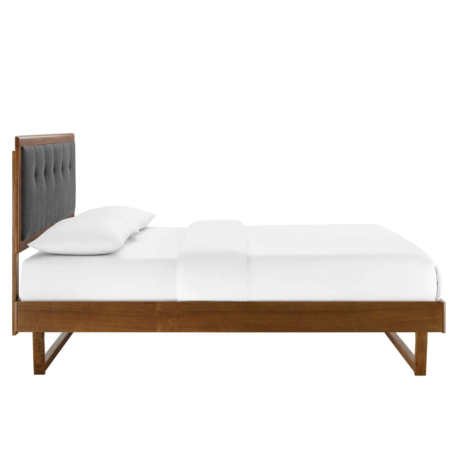 Willow Wood Platform Bed With Angular Frame