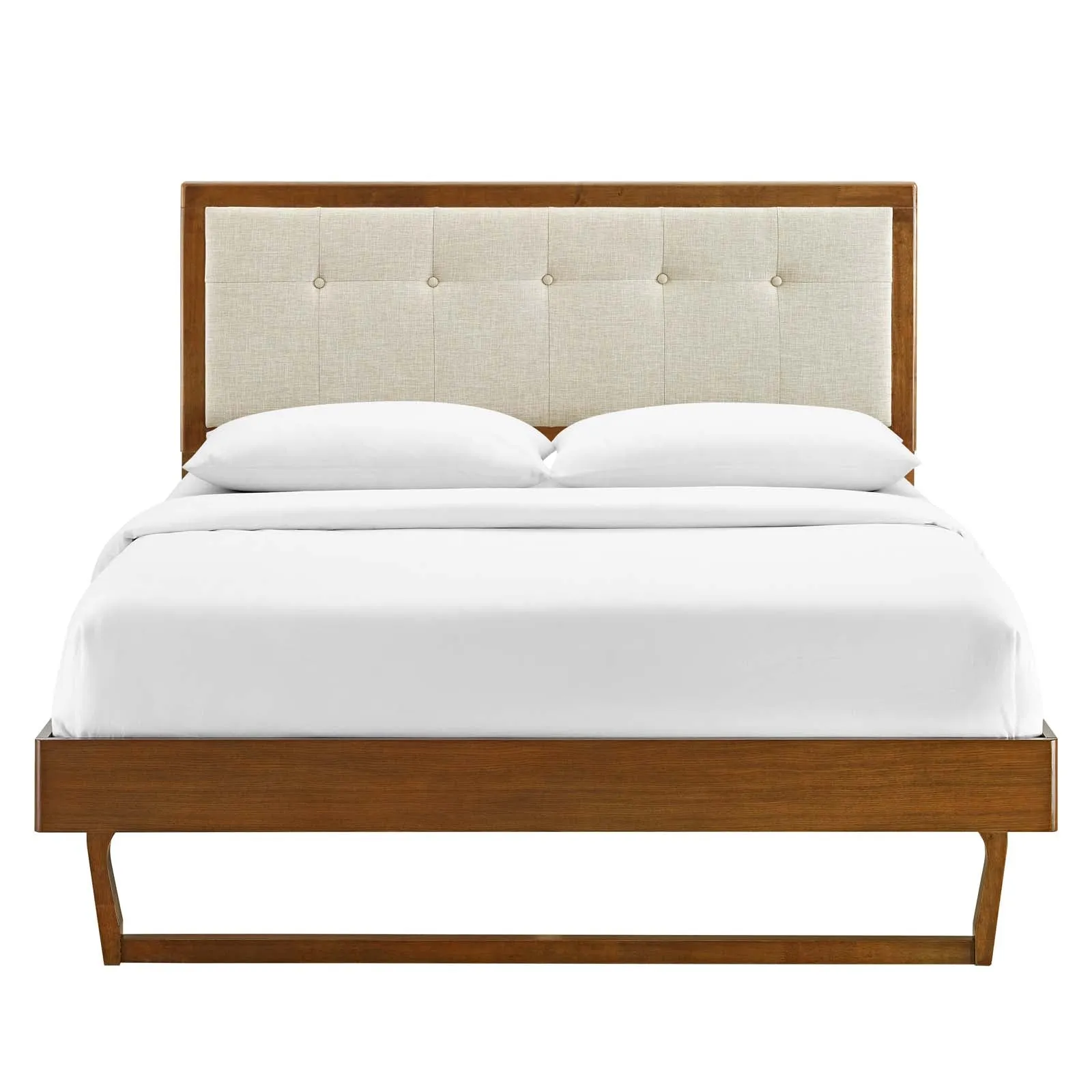 Willow Wood Platform Bed With Angular Frame