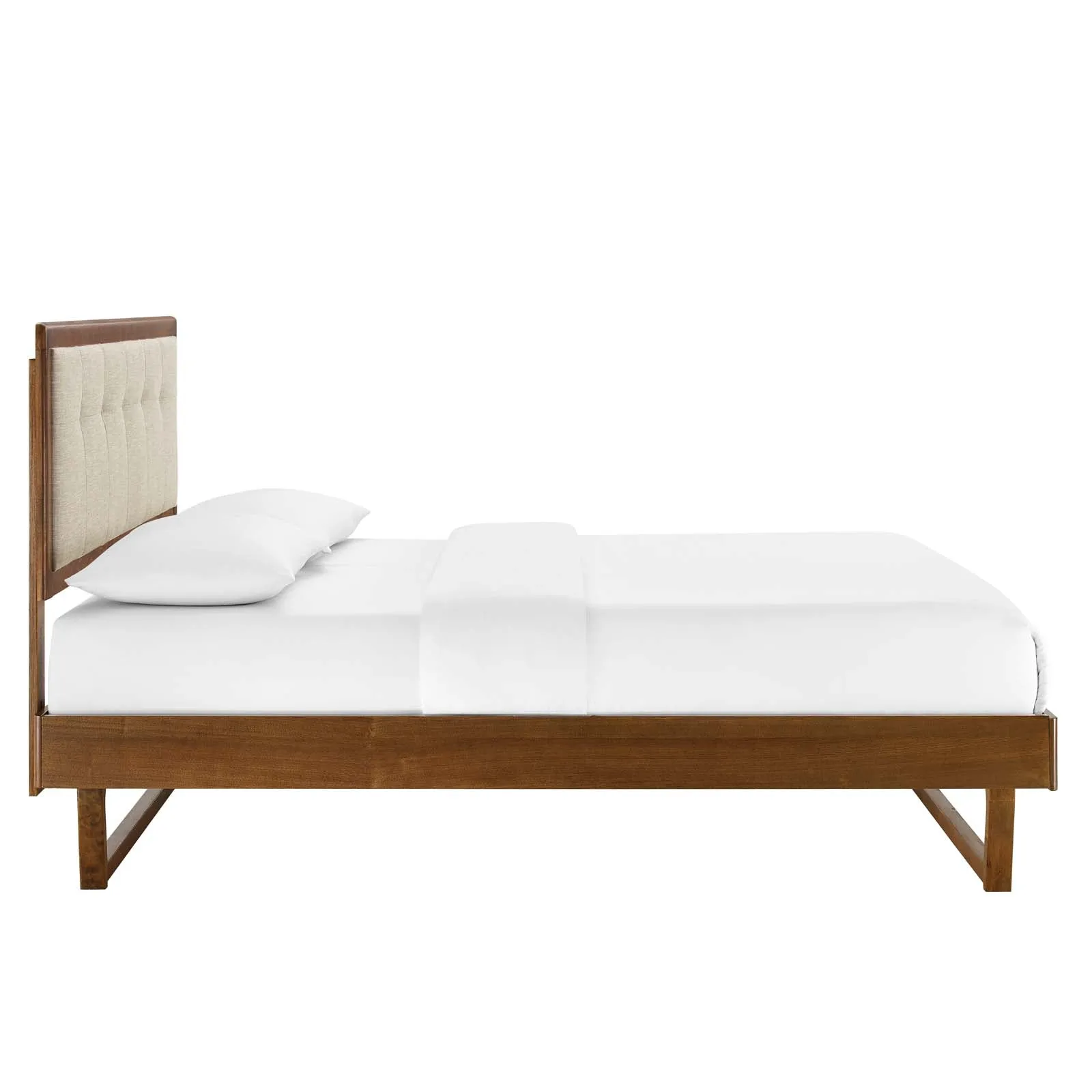 Willow Wood Platform Bed With Angular Frame