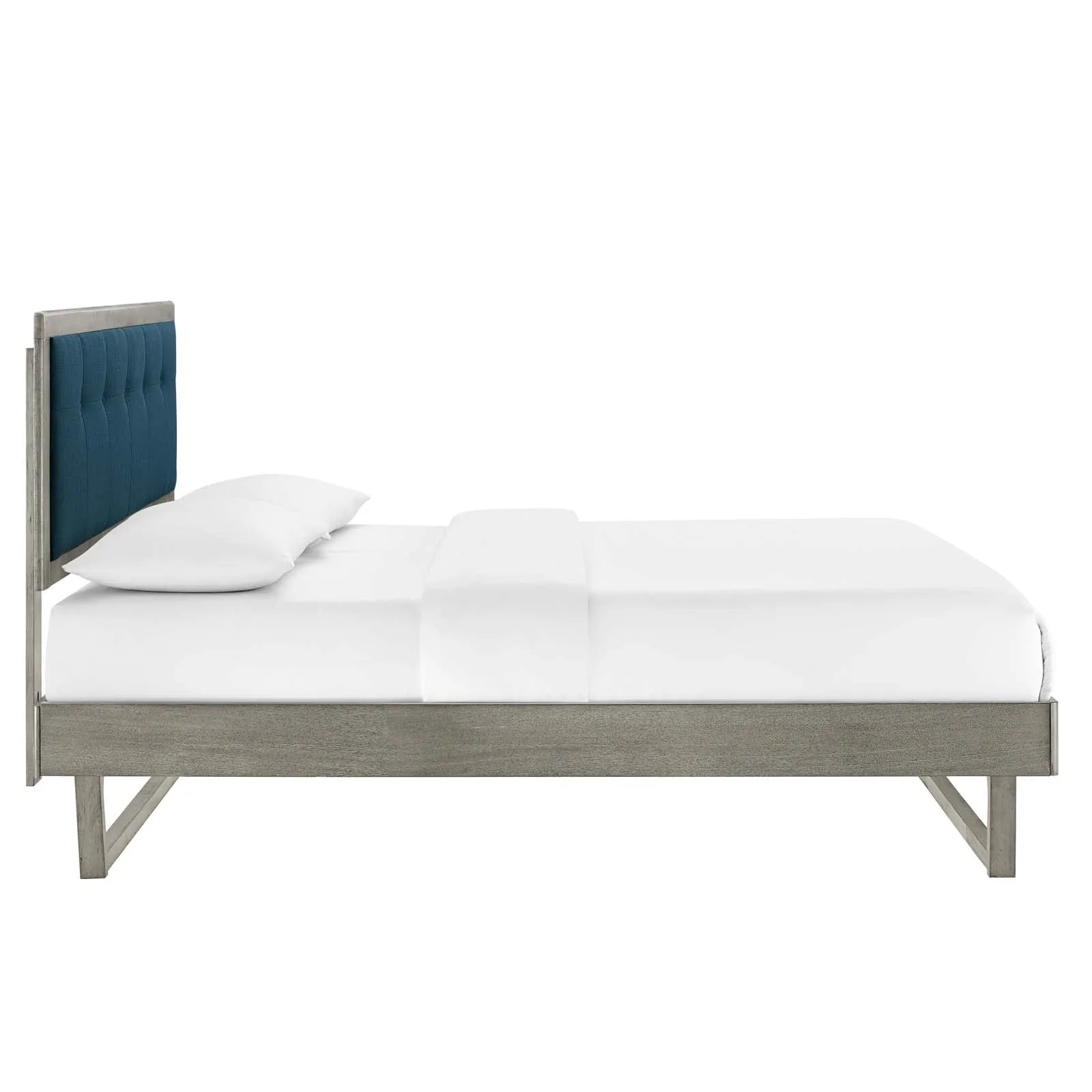 Willow Wood Platform Bed With Angular Frame