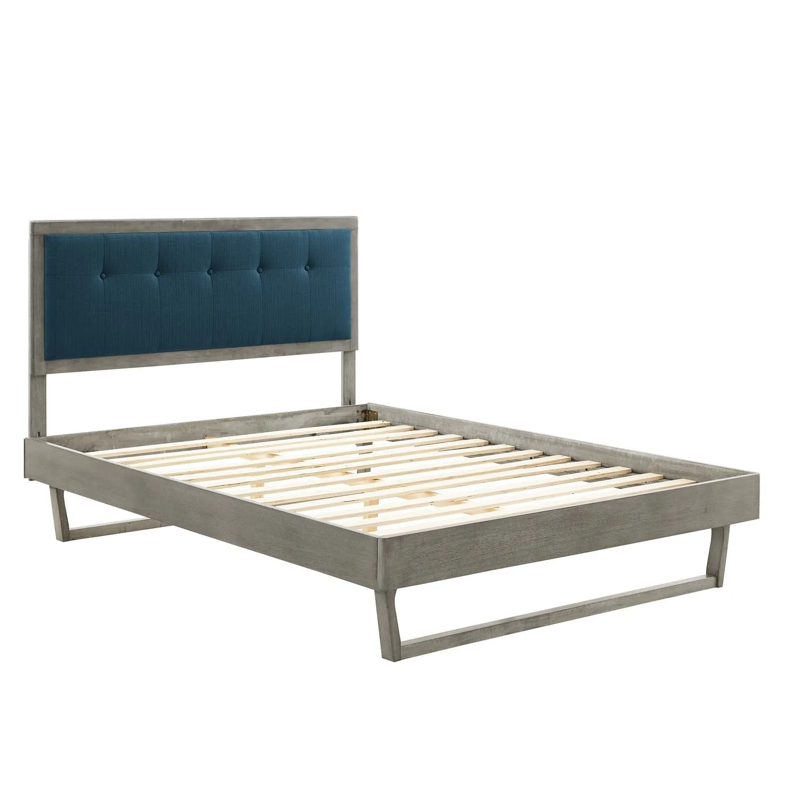 Willow Wood Platform Bed With Angular Frame