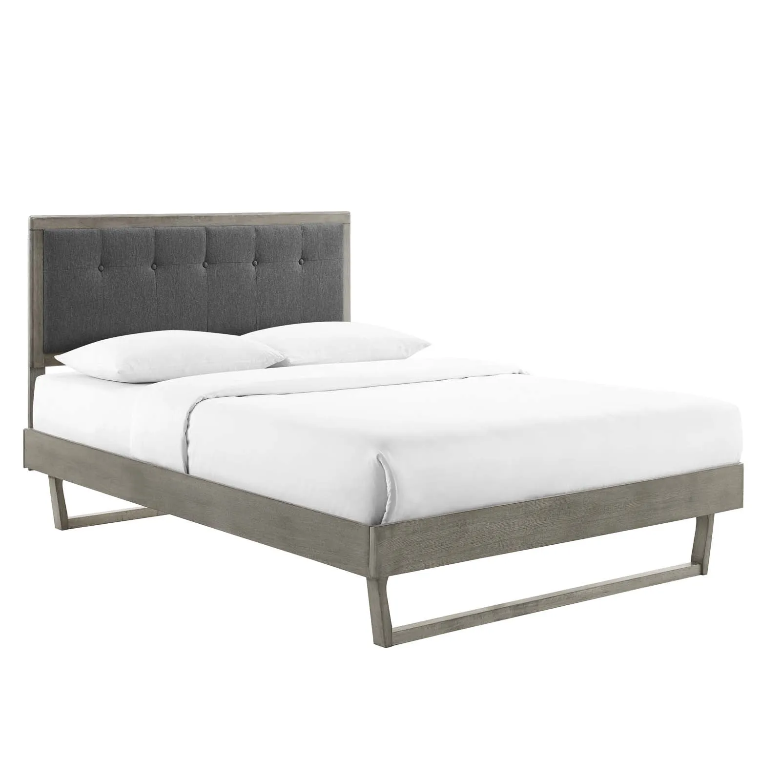 Willow Wood Platform Bed With Angular Frame