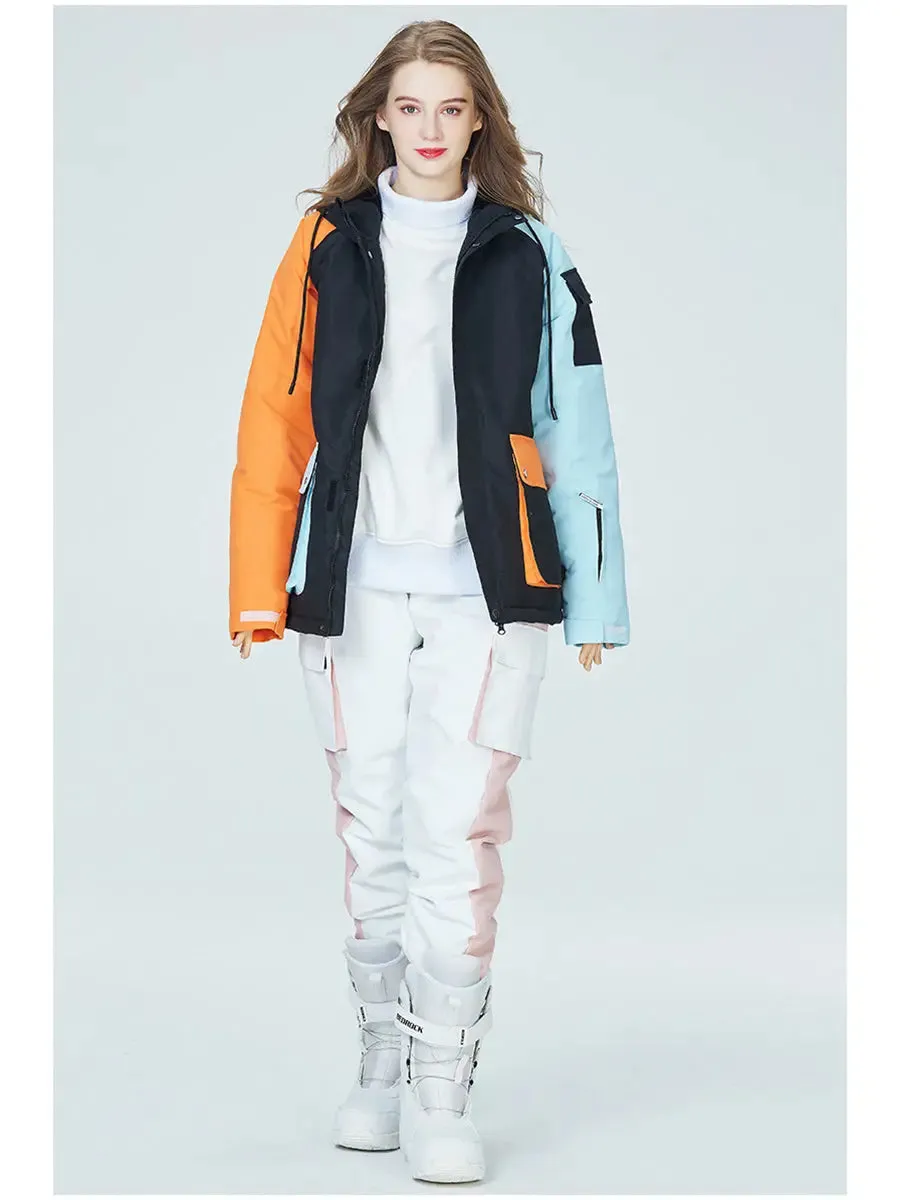 Women Colorblock Ski Anorak Jacket & Pants