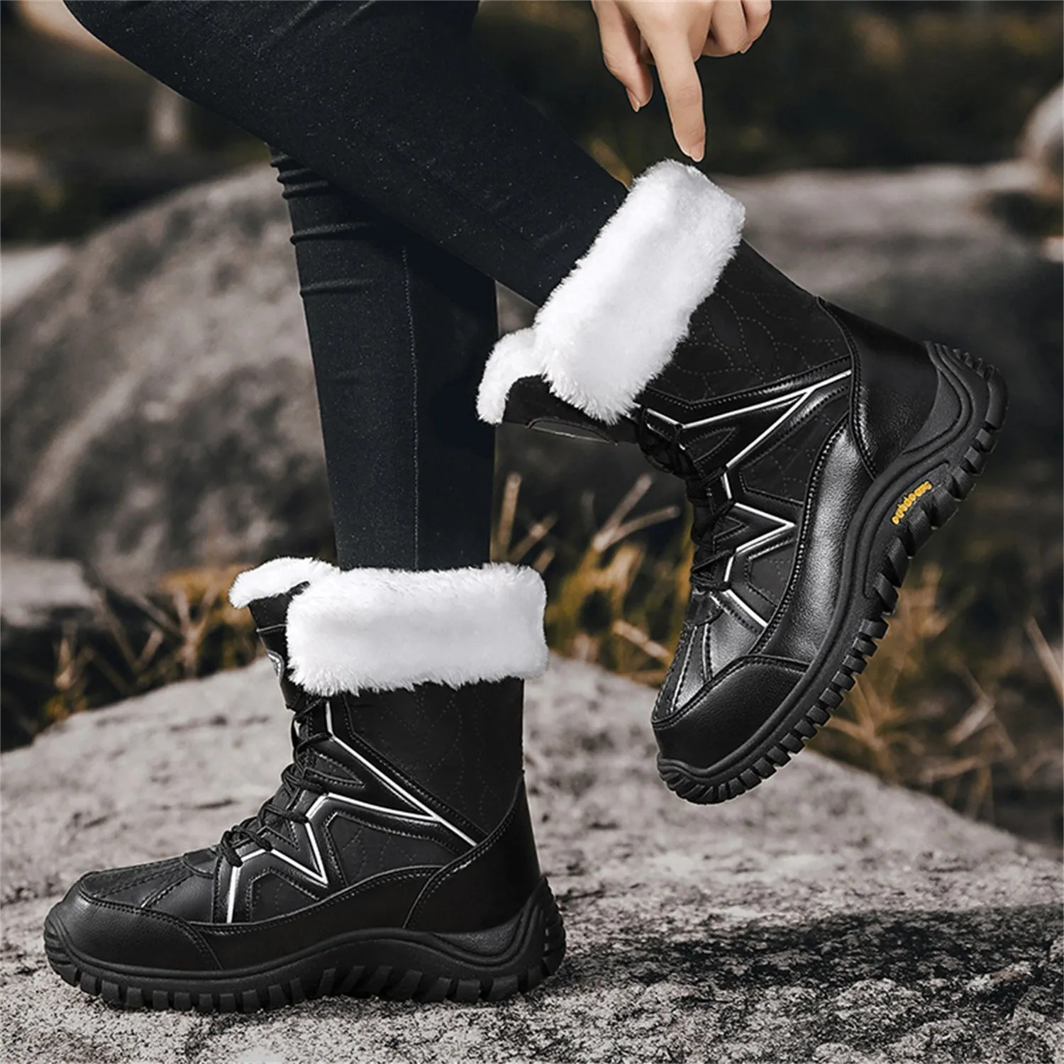 Women's Cold Weather Snow Boots Winter Walking Shoes Cotton Outdoor Booties