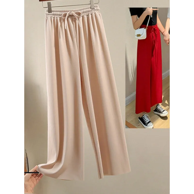 Women's Ice Silk Ankle Length Casual Summer Pants