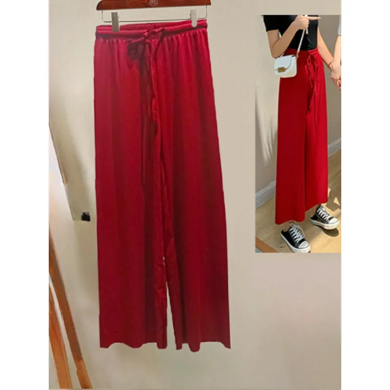 Women's Ice Silk Ankle Length Casual Summer Pants