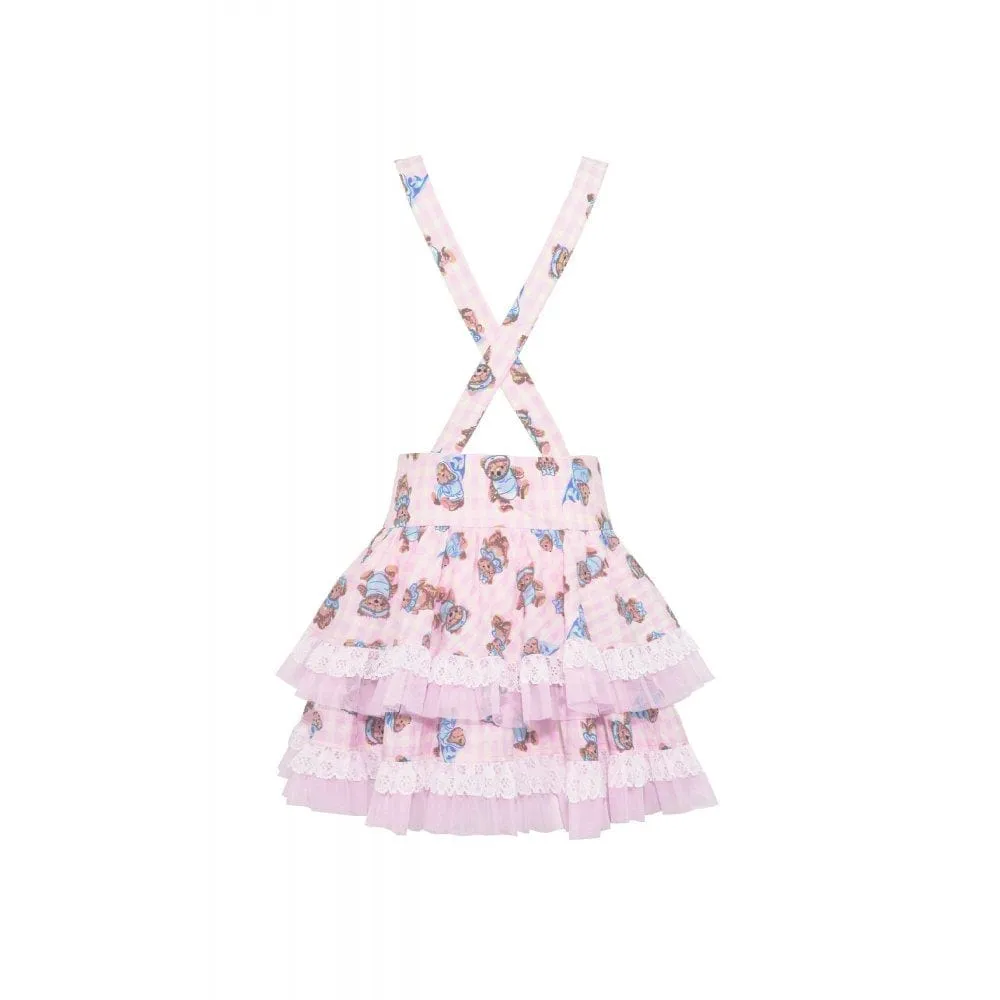 Women's Lolita Bear Printed Layered Overall Dress