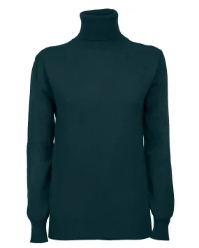 Women's Pure Cashmere Turtleneck Sweater Forest Green