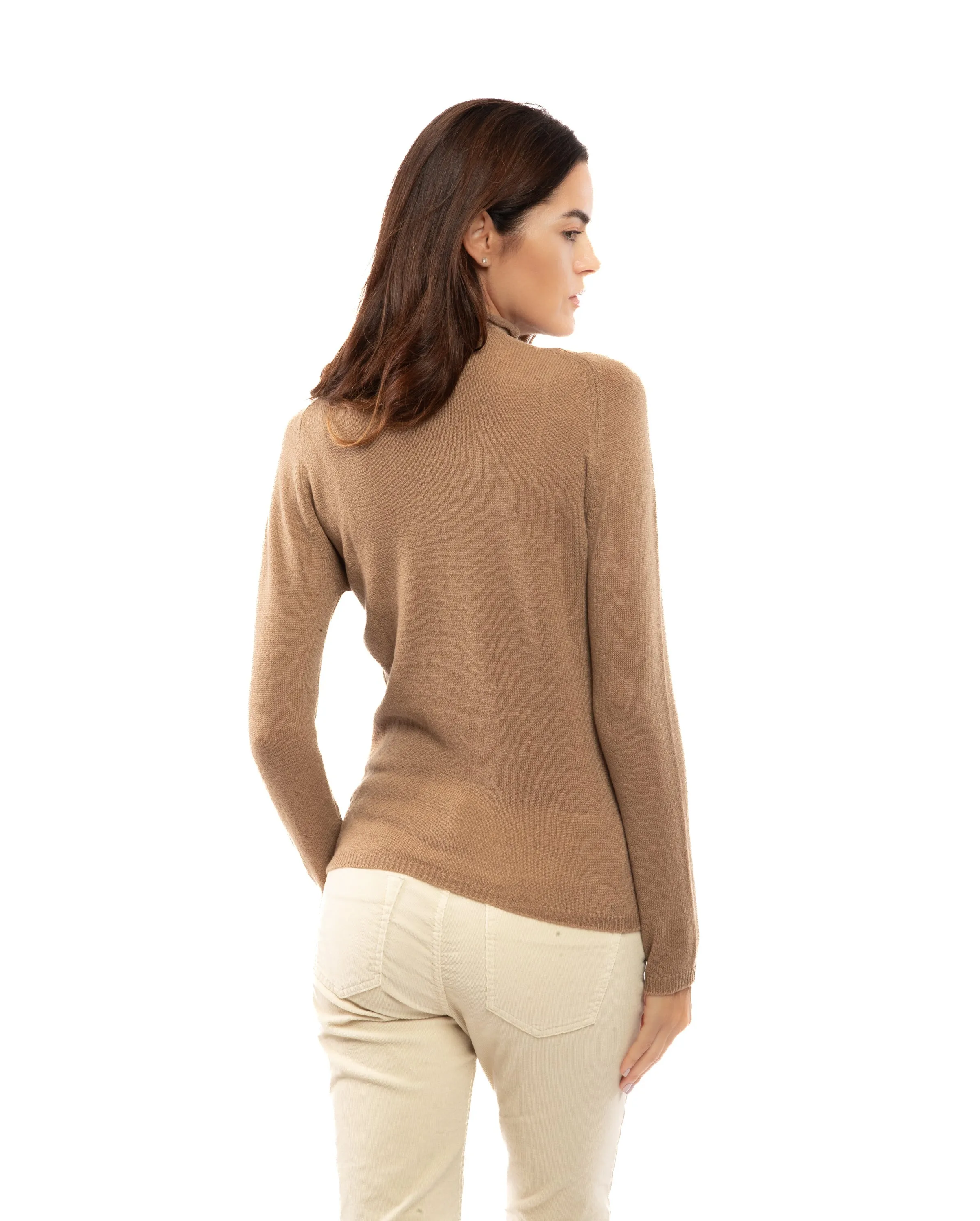 Women's Ultralight Cashmere Raglan Turtleneck Peach