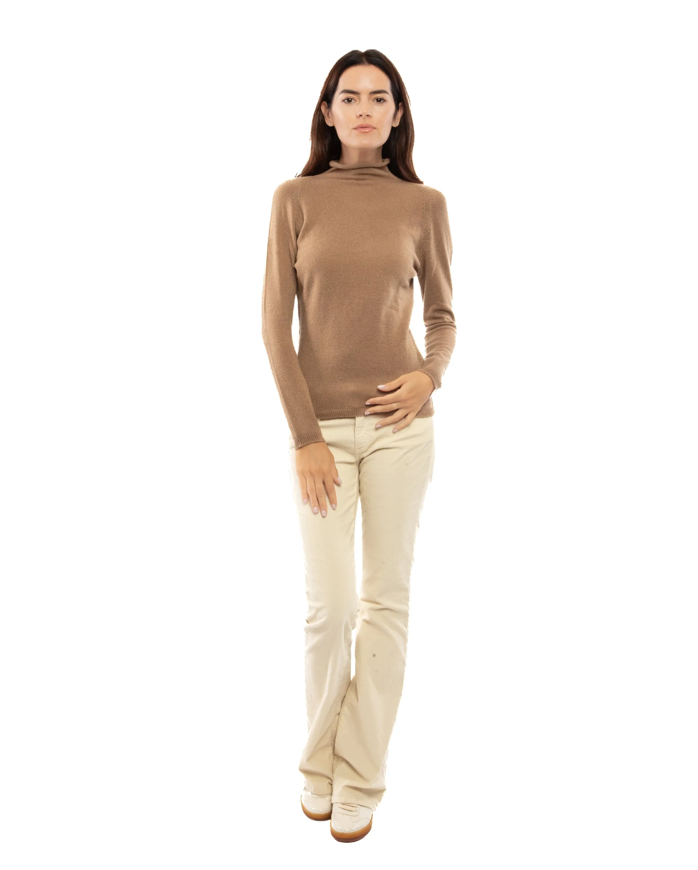 Women's Ultralight Cashmere Raglan Turtleneck Peach