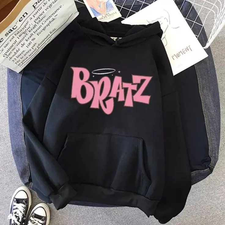 Y2K Kawaii Fashion BRATZ Letter Printed Oversized Casual Hoodie For Women |Clothing Apparels|