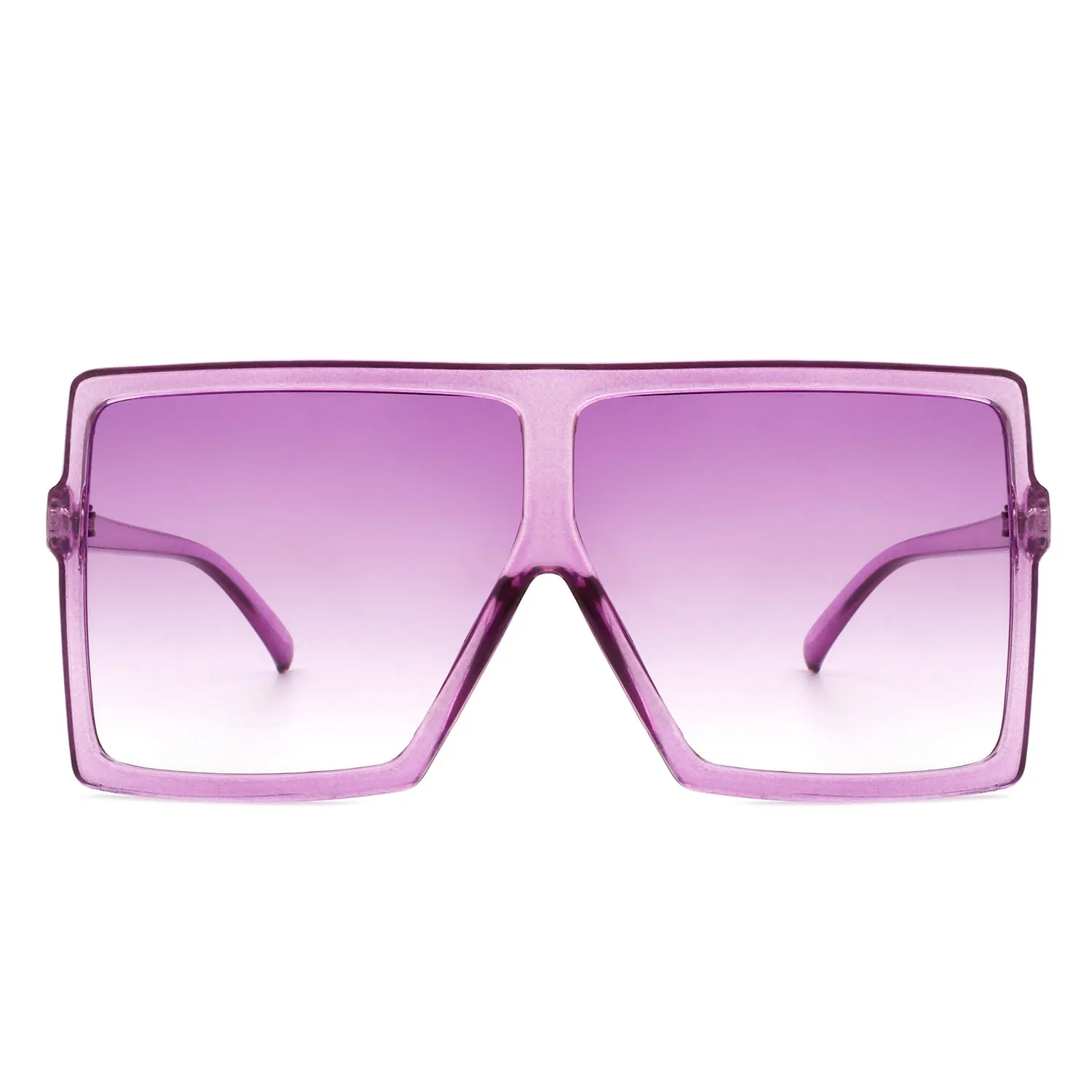 Zenithia - Square Oversize Women Flat Top Fashion Sunglasses