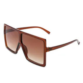 Zenithia - Square Oversize Women Flat Top Fashion Sunglasses