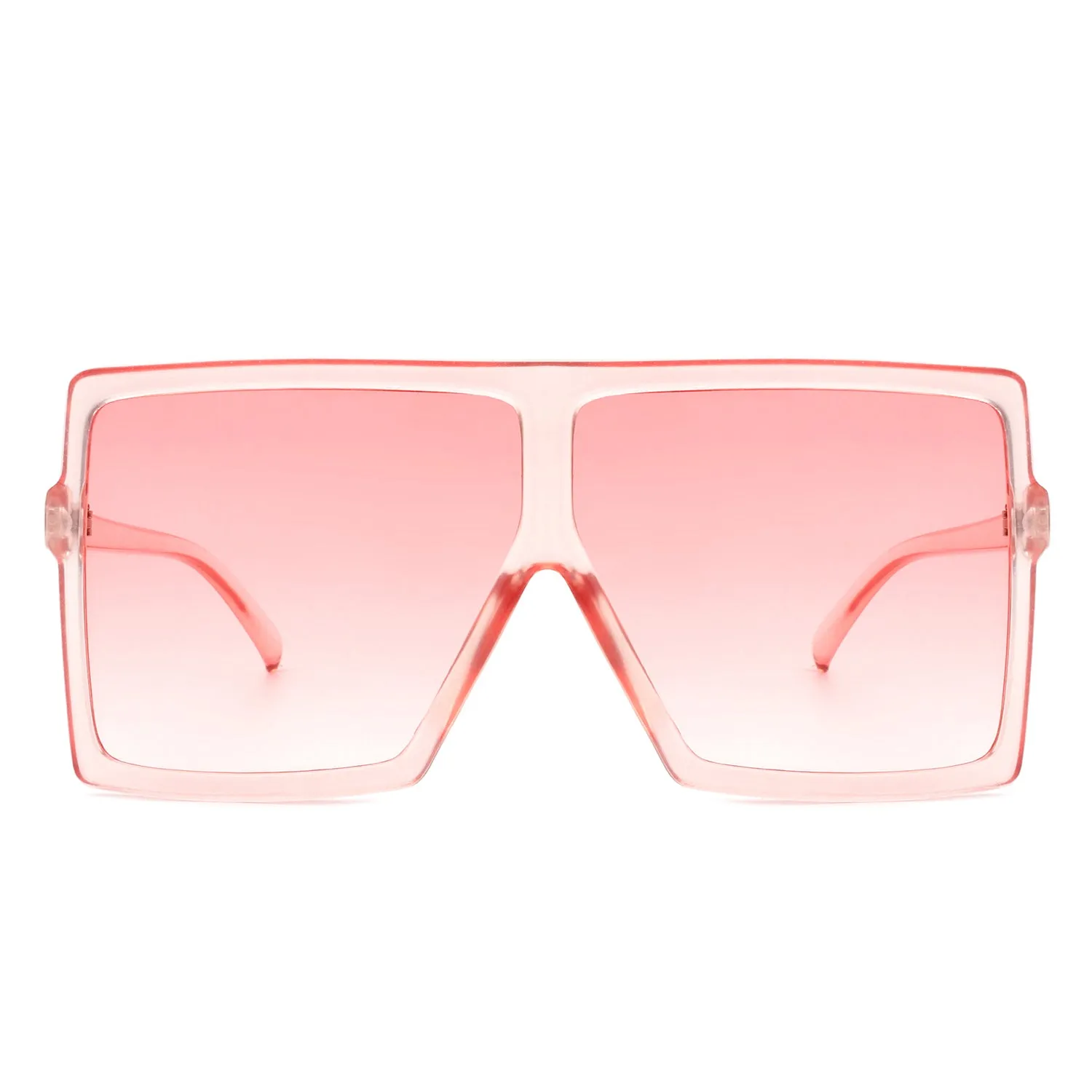 Zenithia - Square Oversize Women Flat Top Fashion Sunglasses